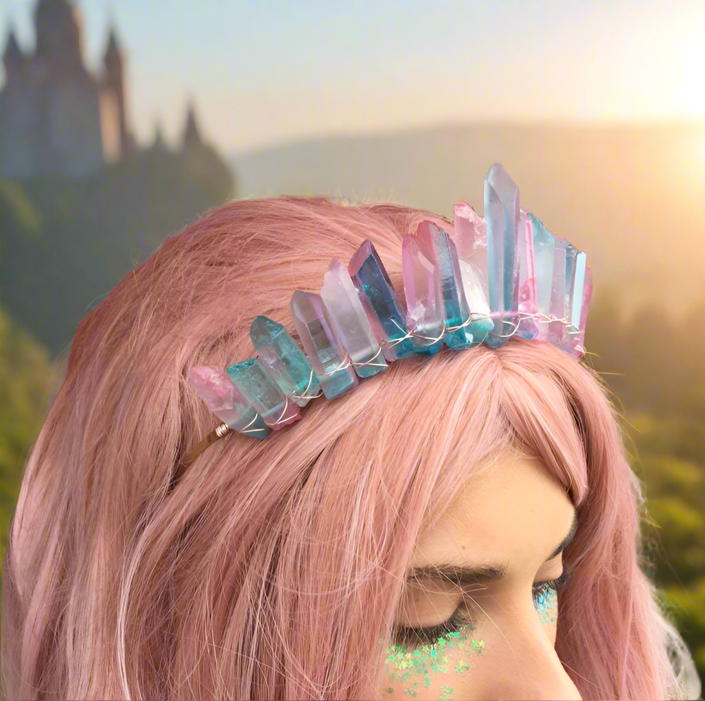 Fairy Purple Blue Crystal Crown