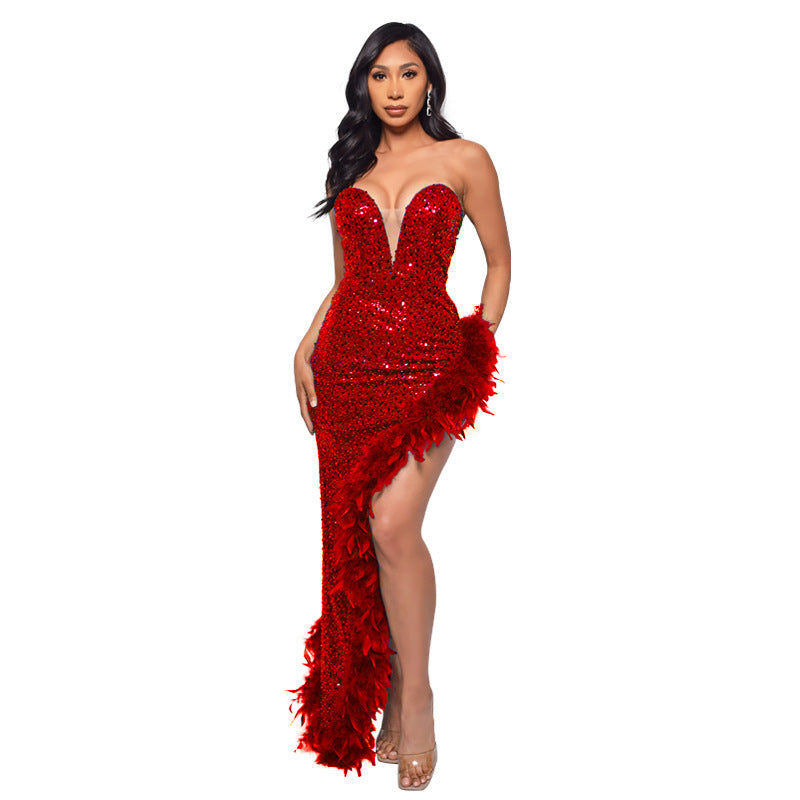 Elegant Entrance Fire Red Sequin Dress ❤️